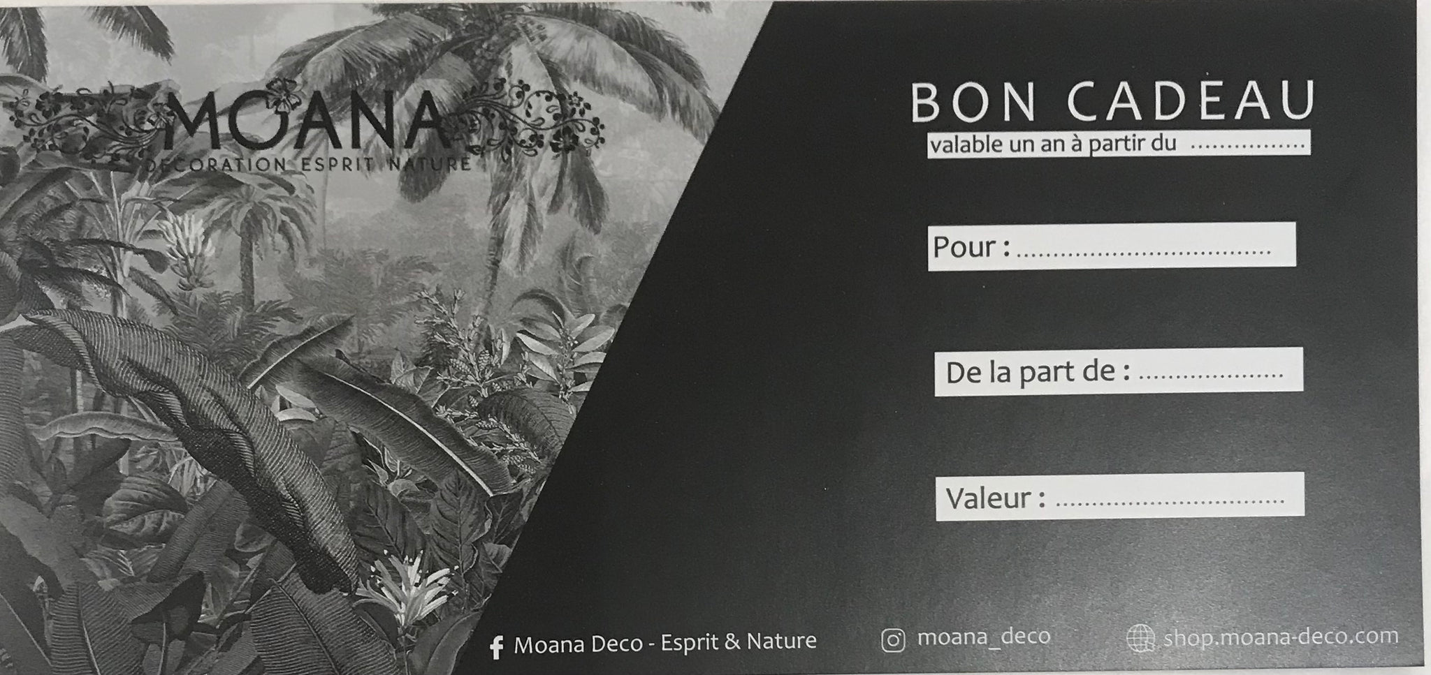 Carte Cadeau Moana Déco