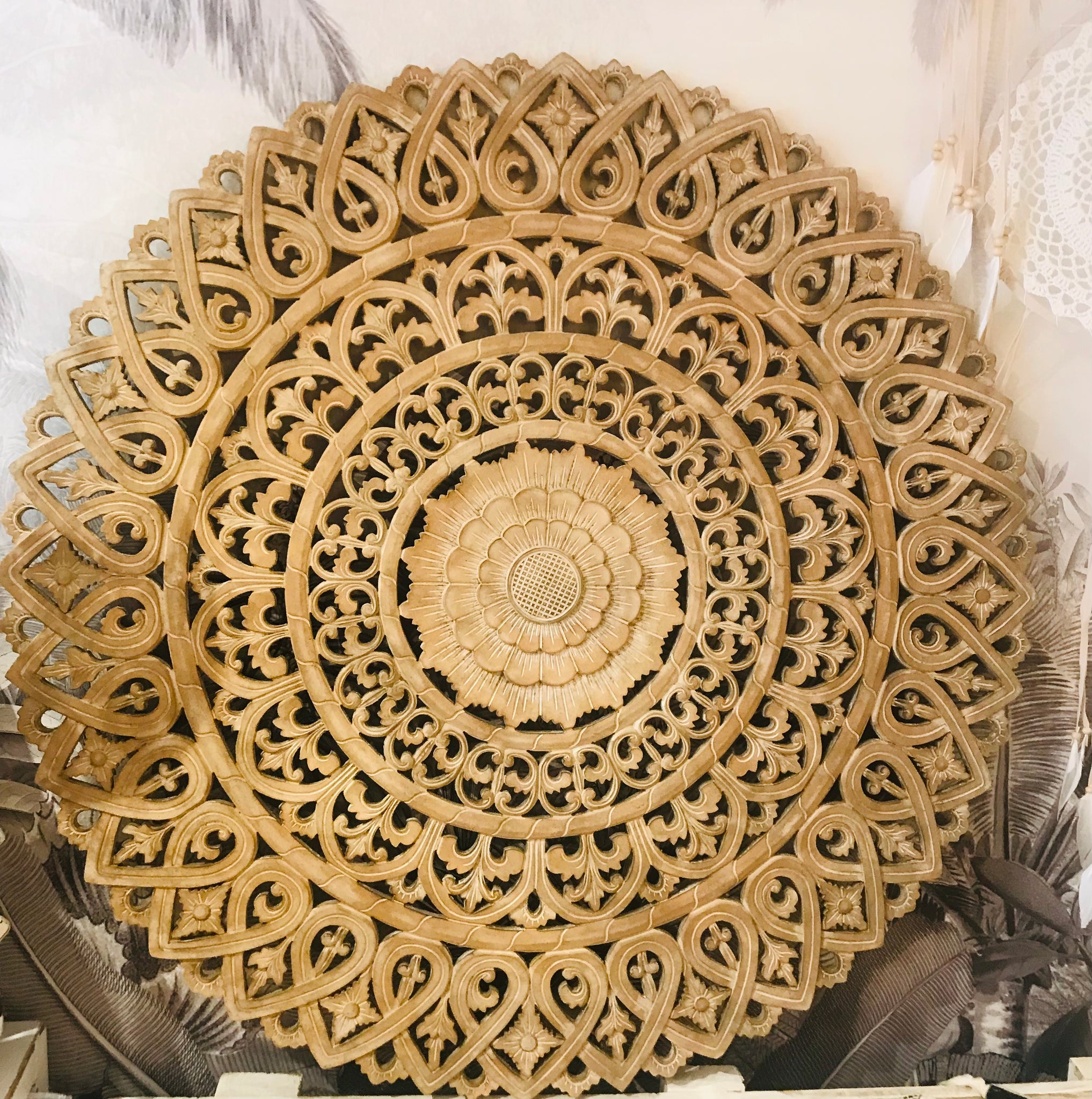 Mandala rond bois